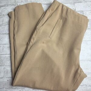 Chicos Pull On Ankle Stretch Pants 14 Beige Tan Tummy Control EUC😍